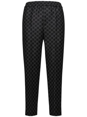 Flanelové vlněné kalhoty Gucci šedé