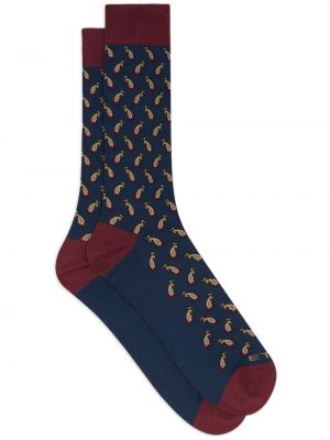 Žakárové ponožky s paisley potiskem Etro modré