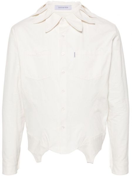 Βαμβακερό πουκάμισο Juntae Kim λευκό