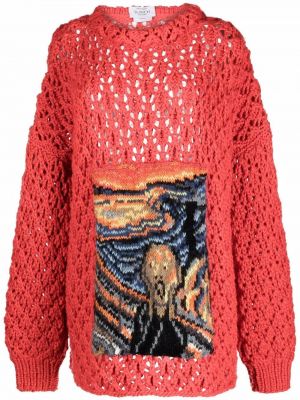 Кашмирен пуловер Tuinch червено