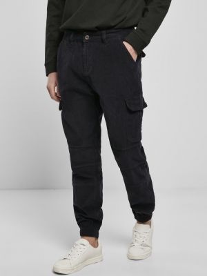 Pantaloni cargo de catifea cord Urban Classics negru