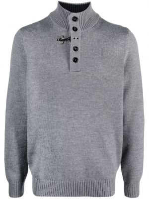 Vlněný svetr s knoflíky Fay šedý