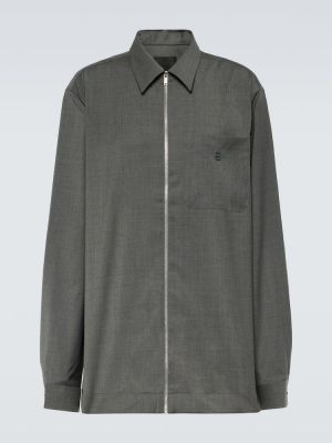 Camicia di lana Givenchy grigio