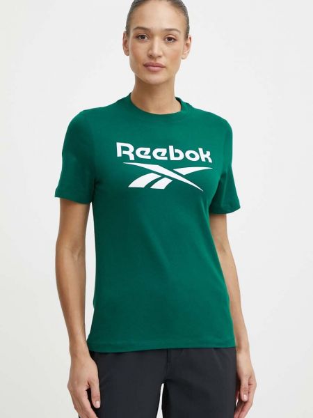 Bombažna majica Reebok zelena