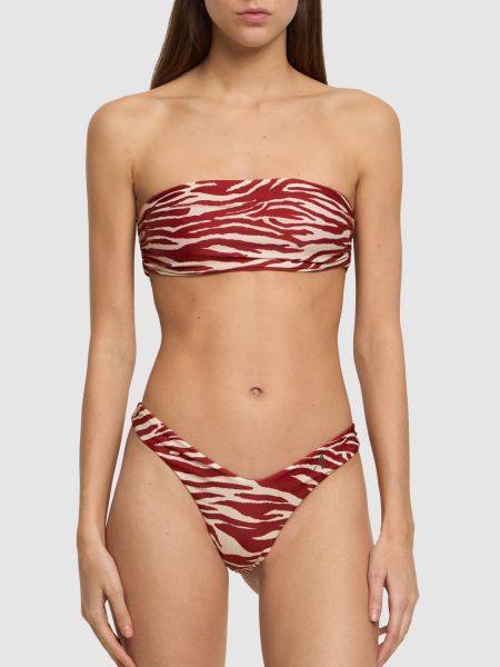 Bikini à imprimé The Attico rouge