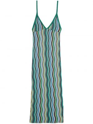 Viskózové rovné šaty bez rukávů s výstřihem do v Simon Miller - modrá