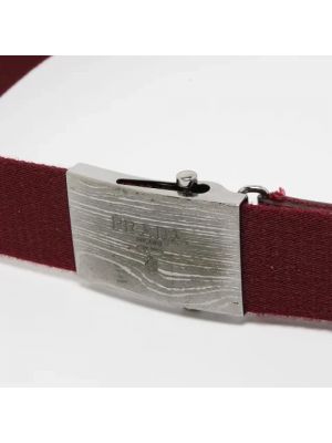Cinturón de cuero Prada Vintage rojo