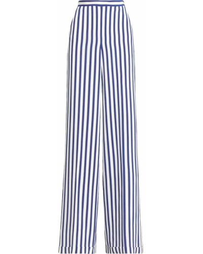 Pantalones de cintura alta a rayas Ralph Lauren Collection azul