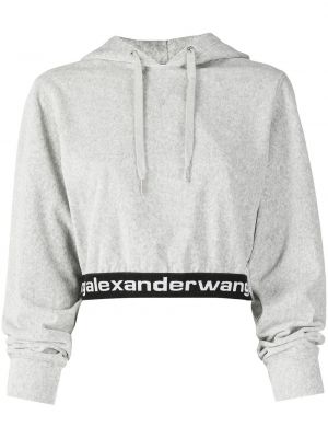 Raštuotas džemperis su gobtuvu Alexander Wang pilka