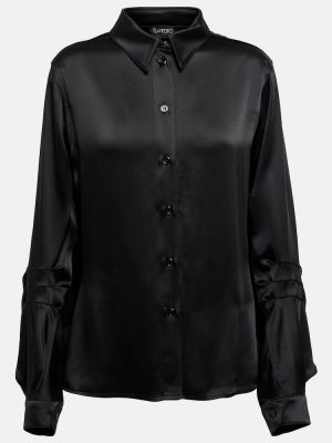 Saténová košile Tom Ford černá