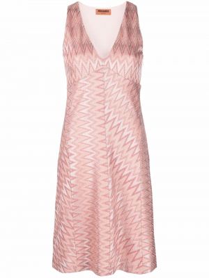 Ärmlös knälång klänning Missoni rosa