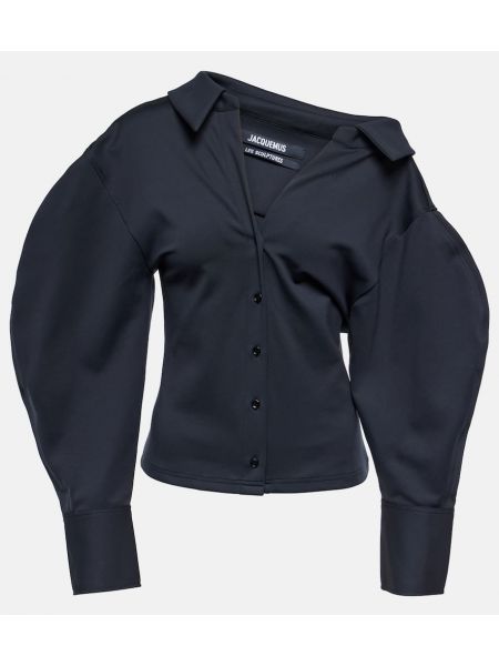 Camisa de tela jersey Jacquemus negro