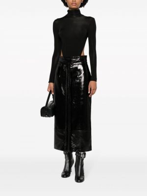 Kožená sukně Philosophy Di Lorenzo Serafini černé