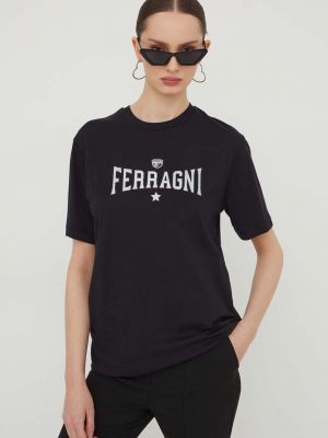 Памучна тениска Chiara Ferragni черно