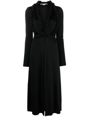 Midi šaty s výstrihom do v Stella Mccartney čierna