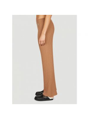 Pantalones rectos de lana de punto Moncler marrón