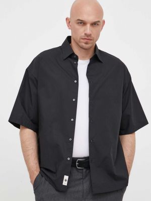 Памучна риза Sisley черно