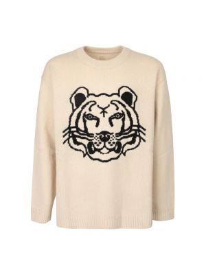 Sweter w tygrysie prążki Kenzo beżowy