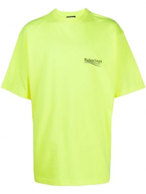 Camiseta manga corta oversized Balenciaga amarillo