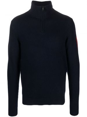Sweter w paski z nadrukiem Rossignol niebieski