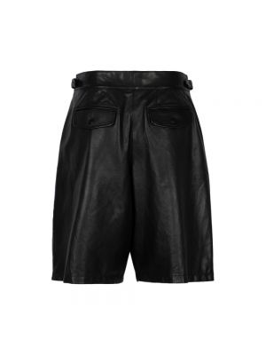 Pantalones cortos de cuero Emporio Armani negro