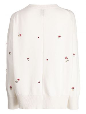 Sweter z kaszmiru z kryształkami Barrie biały