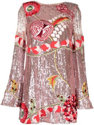 Květinové midi šaty s výšivkou Rachel Gilbert