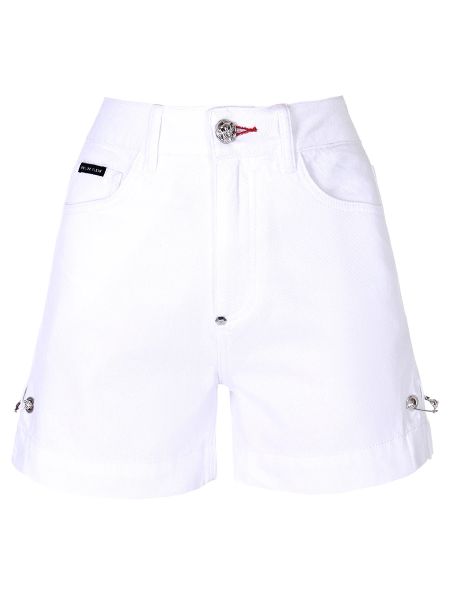 Белые джинсовые шорты Philipp Plein