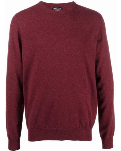 Jersey de cachemir de tela jersey con estampado de cachemira Giorgio Armani rojo