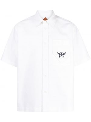 Hemd mit stickerei aus baumwoll Mcm weiß