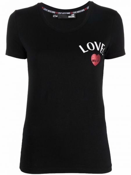 Camiseta con estampado Love Moschino negro