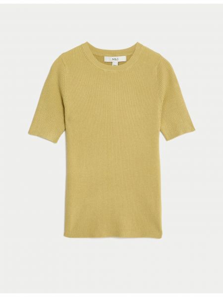 Pletené pletené tričko Marks & Spencer khaki