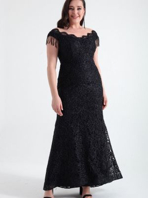 Večernja haljina s biserima Lafaba crna