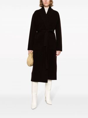 Vlněný kabát z merino vlny Roberto Collina hnědý