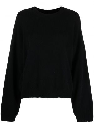 Плетен пуловер Loulou Studio черно