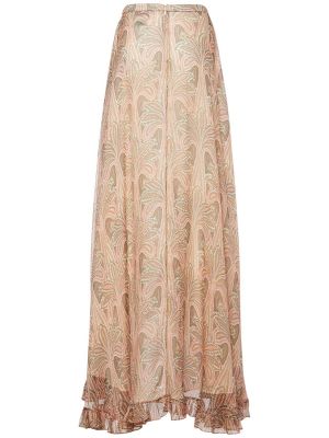 Šifonová dlhá sukňa s paisley vzorom Etro