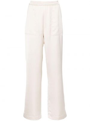 Saténové rovné kalhoty Roberto Collina bílé