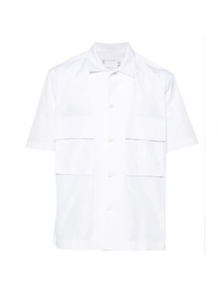 Biała koszula z krótkim rękawem Sacai