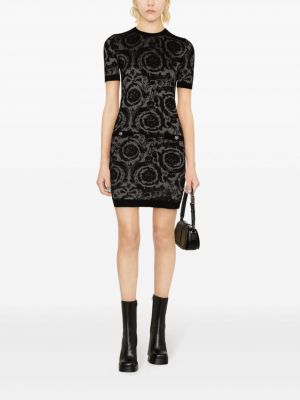 Jacquard kleid Versace schwarz