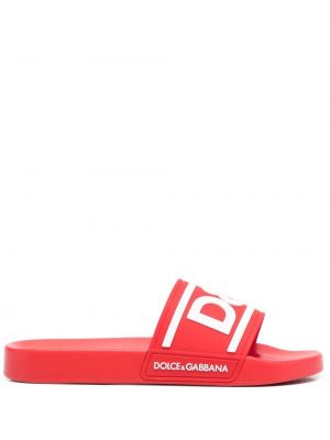 Papuci cu imagine Dolce & Gabbana roșu
