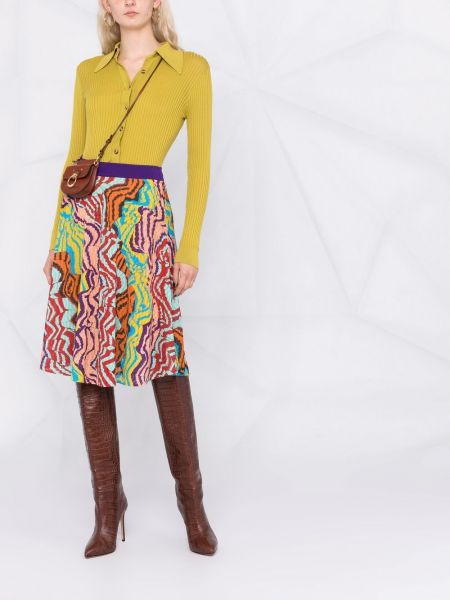 Falda de punto con estampado abstracto Missoni amarillo