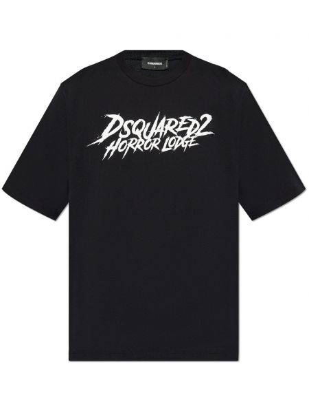 Kokvilnas t-krekls Dsquared2 melns