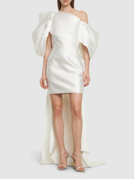 Мини рокля с панделка Solace London бяло