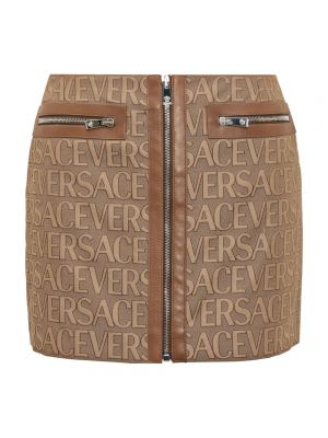 Mini spódniczka Versace brązowa
