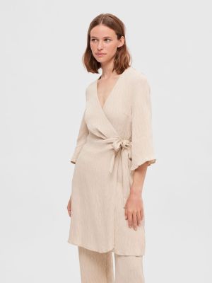 Mini robe Selected Femme beige