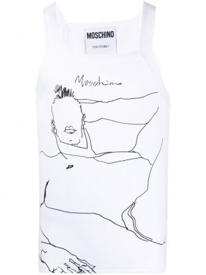 Chemise à imprimé Moschino blanc