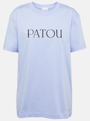 T-shirt di cotone in jersey Patou blu