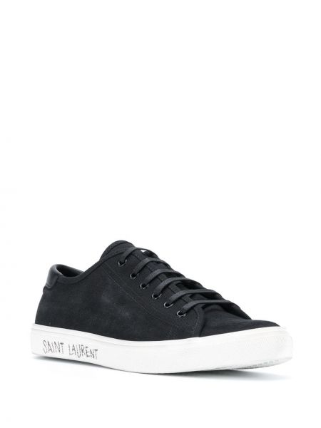 Sneakersy sznurowane koronkowe Saint Laurent czarne