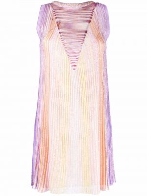 Strikket stripete paljett dress Missoni hvit