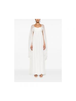Vestido de gasa de crepé Alberta Ferretti blanco